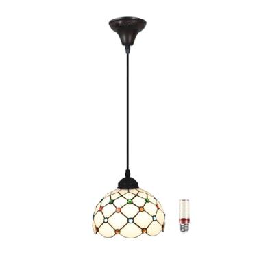 Imagem de UYYTBPA Luminária suspensa Tiffany Vitral Luzes penduradas de 20 cm para cozinha, ilha, bar, corredor