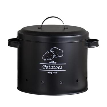 Imagem de AFXGUSD Lata para Armazenamento de Batatas, Cebolas E Alho, Recipiente Multifuncional para Armazenamento de Cozinha, para Decoração de Bancadas E Fazenda, L