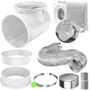 Imagem de Cotovelo de ventilação de secador de 90 graus, mangueira de ventilação de secadora de 10 cm, kit de conector de economia de espaço, secadoras de roupas, adaptador de conexão de tubo de duto para