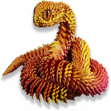 Imagem de Ornamento de modelo de animal articulado Snake Viper impresso em 3D