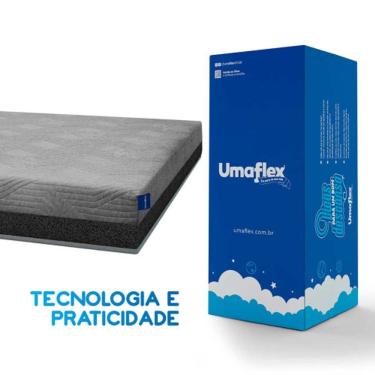 Imagem de Colchão Fit Visco Casal Espuma D-28 Cinza a Vácuo Umaflex