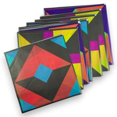 Imagem de Folha de Seda Riacho Cores e Estampas Mistas 35x35cm 100UN Para Raias e Pipas Pequenos