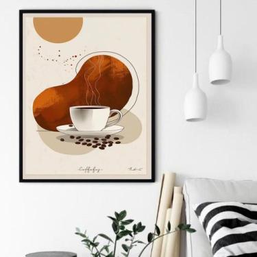 Imagem de Quadro Decorativo Cartaz Café - 70x50cm - Quadros On-line, Moldura Pre