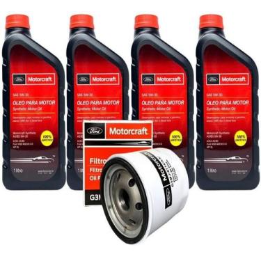 Imagem de Kit 4 Litros de óleo 5w30 Motorcraft Sintético API SL + Filtro de Óleo