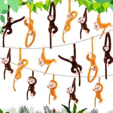 Imagem de Pacote com 16 macacos de pelúcia de 61 cm e 45,7 cm, macaco de pelúcia realista, para decoração de presente de aniversário, Natal, Páscoa, 2 tamanhos