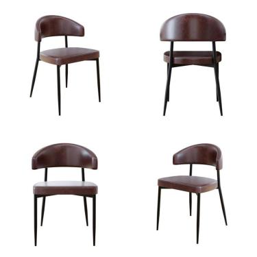 Imagem de 4 Unidades Cadeira Bless Fixa C/4 Pés 53 X 55 X 78cm. Courino Café Courino Café