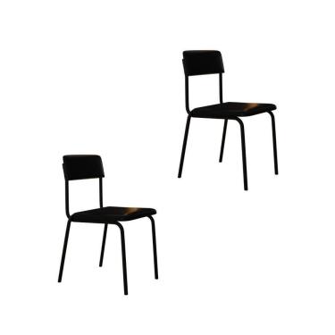 Imagem de Cadeira Fit Fixa C/4 Pes 475 X 505 X 810 Mm C/2 Un. Courino Preto Courino Preto