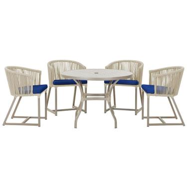 Imagem de Mesa Com 4 Cadeiras E Noronha Estofado 10 Trama autêntico Rami