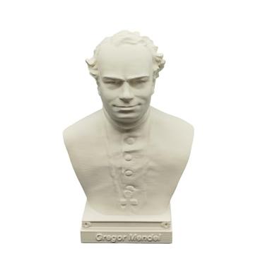 Imagem de otdlle Charles Darwin Gregor Mendel Louis Pasteur Mendeleev Fleming busto cabeça escultura estátua decoração estatueta colecionável mesa topo de mesa (Gregor Mendel, 10 cm A x 2,5 x 2 D)
