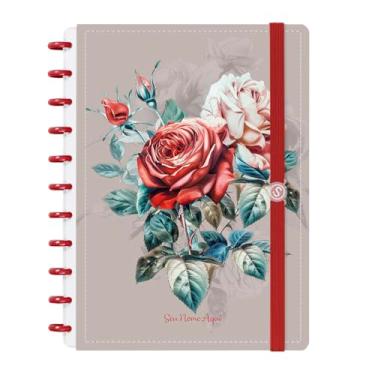 Imagem de Caderno de Disco Inteligente Personalizado Iscool G Floriografia Rosa Bege
