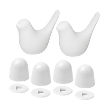 Imagem de Fenteer 2 peças de tampas de parafuso de cerâmica para vaso sanitário, tampas de parafuso universais para piso de vaso sanitário, Branco