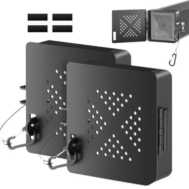 Imagem de Pacote com 2 tampas de alumínio para para-choques para trailers, serve para tampas quadradas de 10 cm, com orifícios de ventilação, acessórios essenciais para trailers.