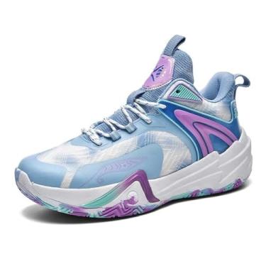Imagem de Novetra Tênis de basquete masculino, botas esportivas confortáveis e antiderrapantes para atividades ao ar livre(Blue,37 BR)