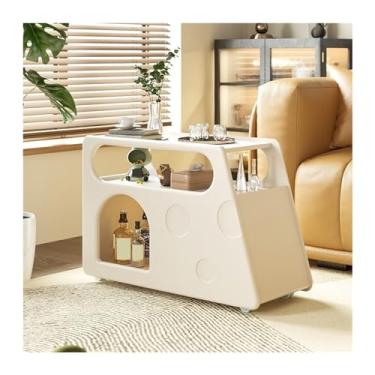 Imagem de Mesa de chá para sala de estar, mesa de centro, vários suportes de armazenamento para uso doméstico, sofá criativo armário lateral canto vários carrinhos mesa de chão