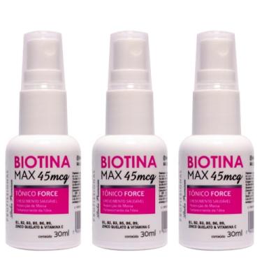 Imagem de Combo 3 Tônicos Force Biotina Max 30ml – Fortalece e Auxilia o Crescimento de Cabelos e Sobrancelhas