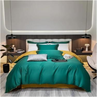 Imagem de Conjunto de cama de luxo 100% algodão egípcio 400TC Conjunto de capa de edredom Solteiro Queen King Capa de edredom com fronha 3 peças Se, cuidado fácil, H, capa 220x240 3 peças