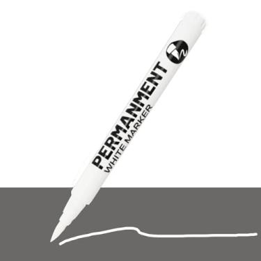 Imagem de LMMINBZ Canetas de pincel de tinta acrílica branca permanente para pintura, canetas de colorir, marcador de arte para roupas, pneu, madeira, rochas, metal, lona, plástico, vidro cerâmico, scrapbook