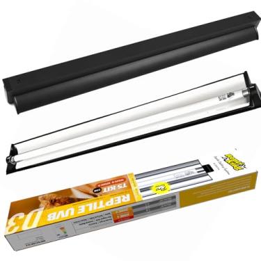 Imagem de Lâmpada de réptil T5 HO UVB – Alto rendimento 24W 10,0 UVB para répteis – Liner UVB Luz Ideal para Dragões Barbudos, Camaleões e Tartarugas (Kit UVB10.0 T5 24 W)