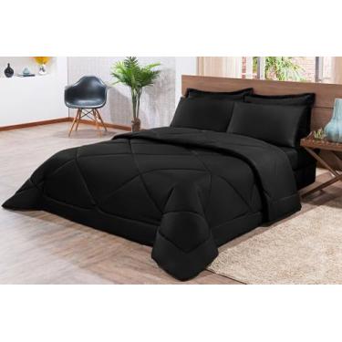 Imagem de Kit Edredom Casal Queen Size 3 Peças Pérola - DAVY ENXOVAIS, Preto/Pre