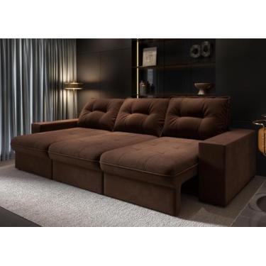 Imagem de Sofá Toscana 3 Lugares Retrátil e Reclinável Suede 230cm - CIALAR MÓVE