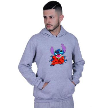 Imagem de Moletom Unissex Canguru Lilo Stitch Alien - Lafre, Cinza, M