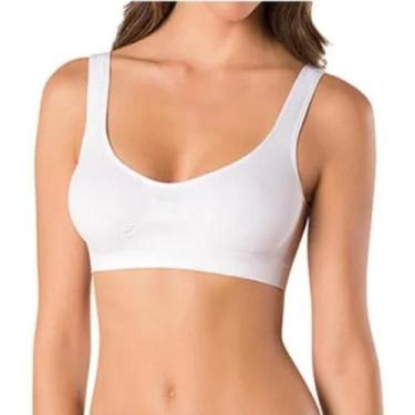Imagem de Kit 3 Sutiã Top Lupo Loba Sem Costura Microfibra Soutien, Branco, P