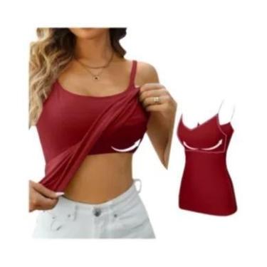 Imagem de Top Feminino Acolchoado Com Alças Finas, Modal, Com Sutiã Embutido Aju