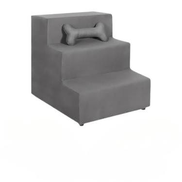 Imagem de Escad Pet - Escadinha De Cachorro e Gato Rampa 3 Degrau Evite Lesões Na Pata a fim de proteger a saúde das articulações dos seus animais(Cinza)