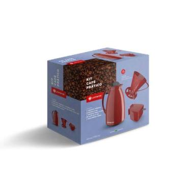 Imagem de Kit Café Prático Garrafa 650ml + Suporte para Filtro de Café + Açucare
