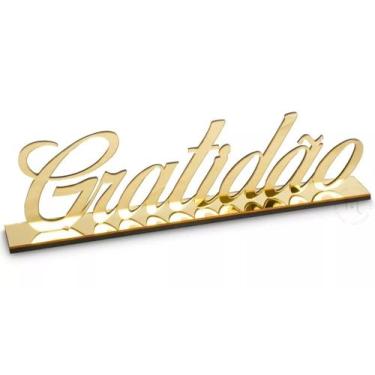 Imagem de Palavra Gratidão Espelho Dourado - Decoração De Sala - Magicril Base