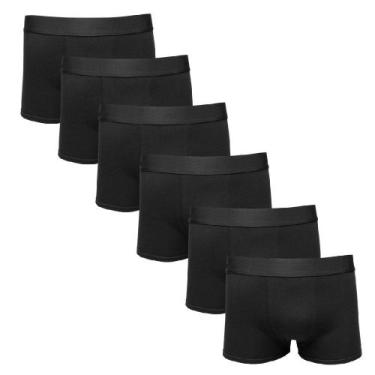 Imagem de Cueca Infantil Boxer Kit 6 Peças Algodão - DCP kids, Preto, GG
