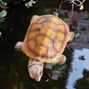 Imagem de Piscina Flutuante Tartaruga Escultura Ornamento Decoração Resina Brinquedo Lagoa De Peixes, Água Flutuante Folha De Lótus Tartaruga Sapo Animal Koi Decoração De Lagoa, Female