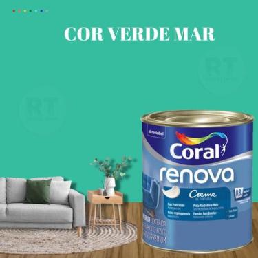Imagem de Tinta Parede Verde Alecrim Acrílica Fosca Coral Renova 800ml, VERDE MA