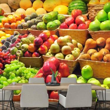 Imagem de Papel de Parede Frutas Suco Saúde Cozinha Sala Adesivo - 184pcm - Allo