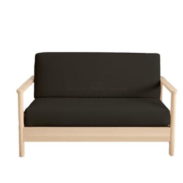Imagem de Capas para futon sem braços tamanho solteiro – 100% algodão 400 fios – Capa protetora de sofá cama com zíper, capa de sofá-cama, lavável na máquina, preta