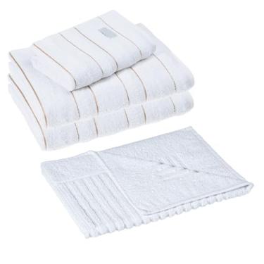 Imagem de Jogo 4 Toalha Banhão Rosto Piso 500g Absorvent Grossa Flo Vr (BRANCO - BANHÃO PREMIUM GIGANTE)