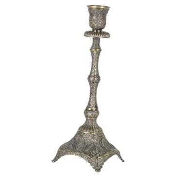 Imagem de predolo Castiçal cônico Candelabro Clube Fazenda Liga de zinco Ornamento Suporte de vela Castiçal para lareira de Halloween, Único 10x10x26cm