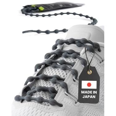 Imagem de Caterpy RUN - Cadarços elásticos sem amarração | Ajuste personalizado, confortável, fácil instalação | Para adultos, crianças, corrida e esportes, 02) Cinza metálico, Standard: 30in / 75cm
