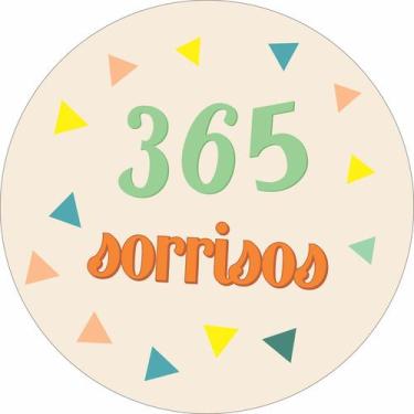 Imagem de Painel de Lona Redondo Aniversário 1 ano 365 sorrisos - Fabrika De Fes