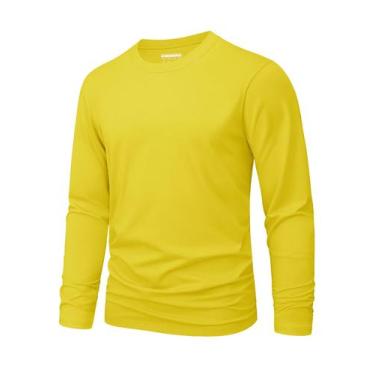 Imagem de Camiseta MAGNIVIT Camiseta masculina de algodão de manga comprida amar