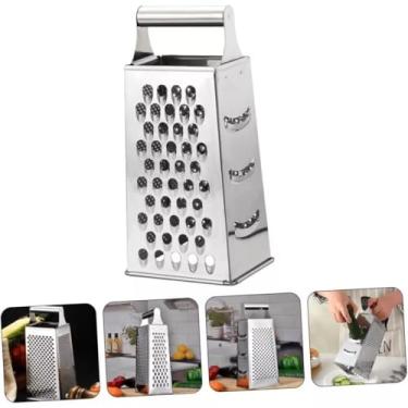 Imagem de Kit 2 Ralador Aço Inox 24cm 4 Faces Cozinha Resistente Aço Inox