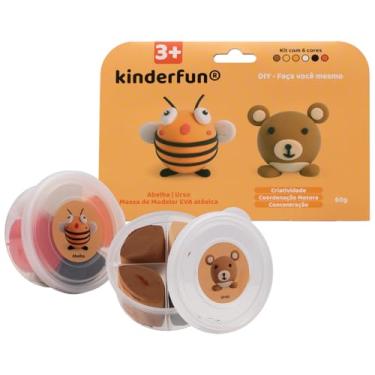 Imagem de Massa De Modelar EVA - Kit Panda E Pinguim - Brinquedo Educacional e Sensorial 60g - Com manual e passo a passo para moldar os personagens. (Abelha e Urso)