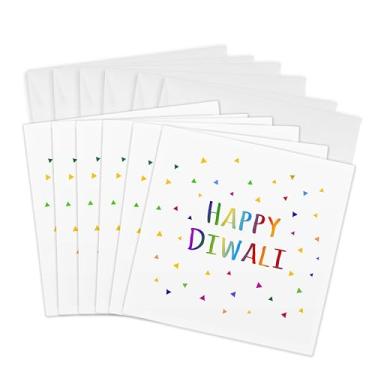 Imagem de Happy Diwali Hindu festival de celebração de luz - Cartões comemorativos, 15 x 15 cm, conjunto de 6 (gc_202098_1)