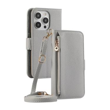 Imagem de YOGISU Para iPhone 7Plus (8Plus), carteira transversal com zíper e porta-cartões, capa de couro (para iPhone 7Plus (8Plus)/azul)