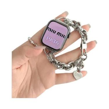 Imagem de Pulseira De Luxo Feminina Para Apple Watch Ultra 46mm 9 8 7 42mm 45mm 