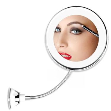 Imagem de ZJchao Espelho de Maquiagem de 10x de Ampliação LED Espelho Cosmético de 360 ​​graus Espelho de Beleza para Banheiro de Mesa (Cor variada)