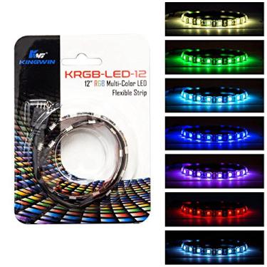 Imagem de Kingwin Fita de luzes LED RGB, faixa de luz LED para capa de computador, PC, laptop, casa, escritório e iluminação de fundo. Fita de luzes SMD 5050 ultra brilhantes, 30 cm [compatível com Asus Aura