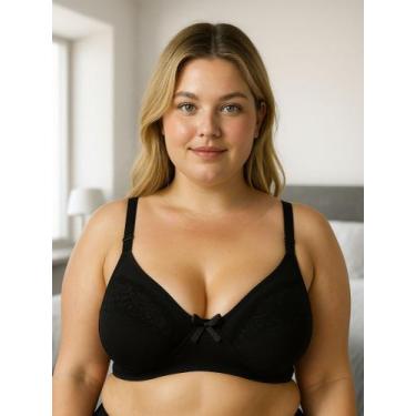 Imagem de Sutiã Plus Size sem Bojo Reforçado Sustentação de Cetinete Resistente-