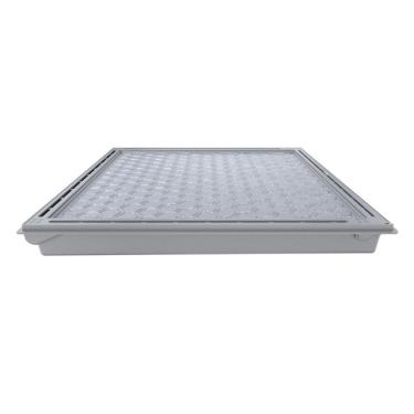 Imagem de Tampa Casa Máquina Piscina Com Rebaixo Gaveta Cinza 85x85cm