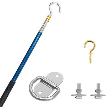 Imagem de TAROTKIN Peças de sistema de escada de cabo de gancho para porta de sótão, corda com alça para extensão de sótão, sistema de puxar para baixo, kit de cabo de gancho de substituição